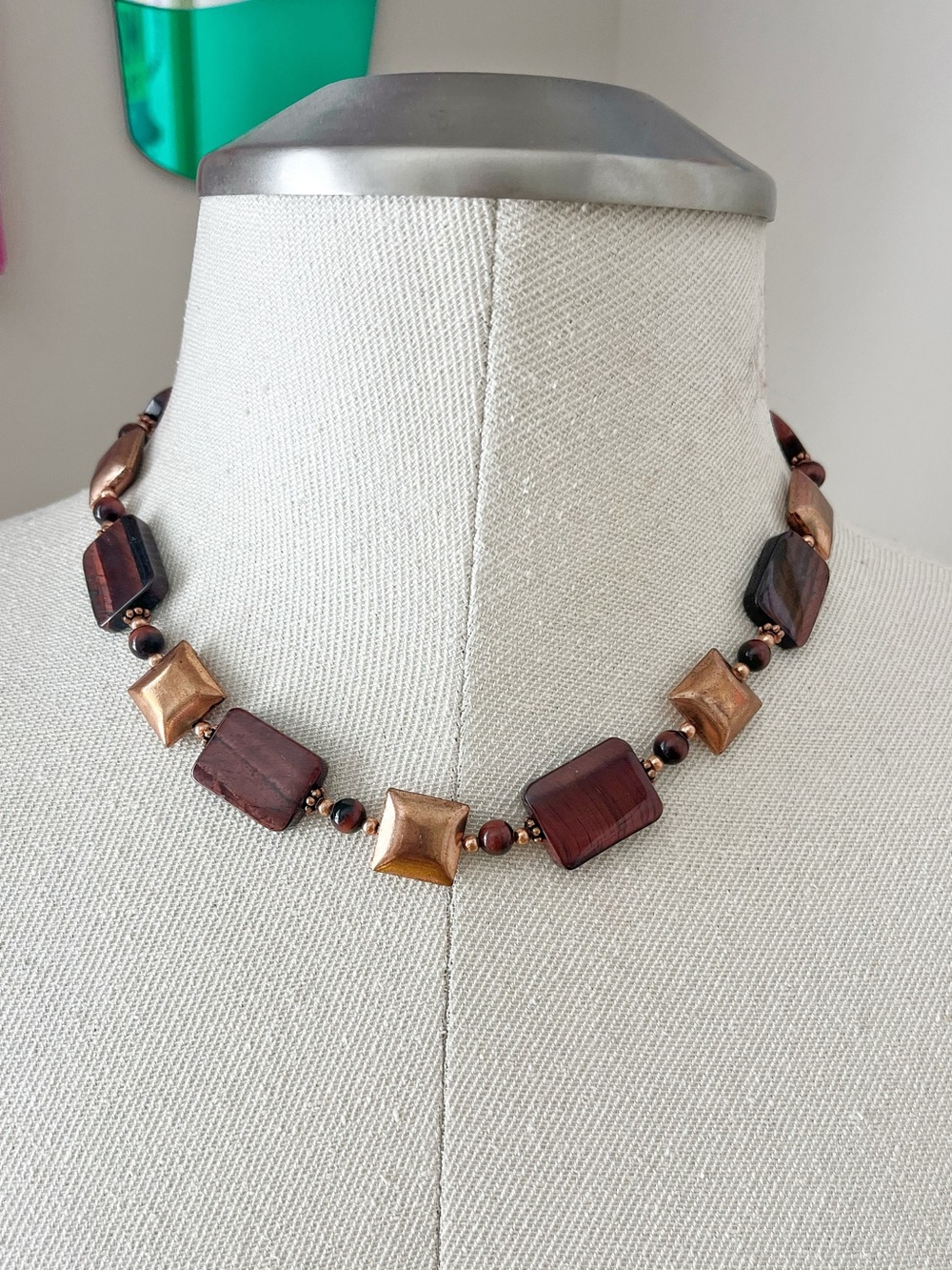 Copper & mahogany necklace